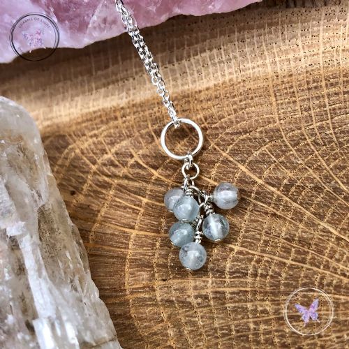 Aquamarine Cluster March Birthstone Necklace